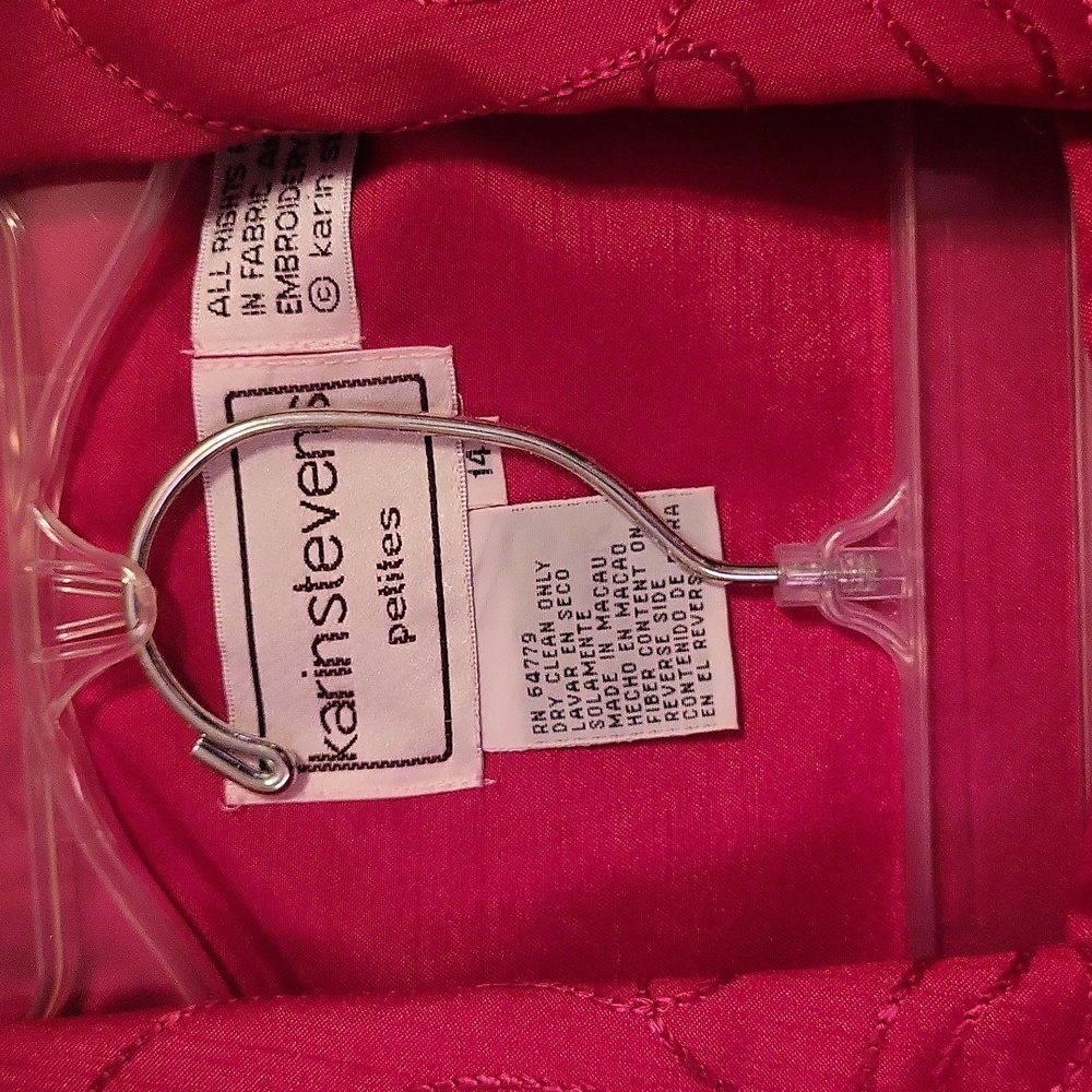 Karin stevens petites skirt suit, jacket 14P, skirt 14, Red - Picture 2 of 9